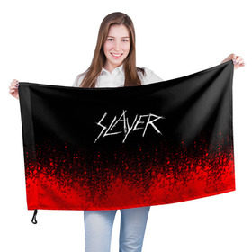 Флаг 3D с принтом SLAYER (14) в Тюмени, 100% полиэстер | плотность ткани — 95 г/м2, размер — 67 х 109 см. Принт наносится с одной стороны | metal | music | rock | slayer | метал | музыка | рок