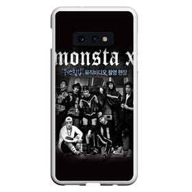 Чехол для Samsung S10E с принтом Monsta X в Тюмени, Силикон | Область печати: задняя сторона чехла, без боковых панелей | Тематика изображения на принте: dramarama | edm | hyungwon | idol | im | j pop | jooheon | k pop | kihyun | kpop | minhyuk | mv | shownu | the code | wonho | вонхо | монста х | хип хоп