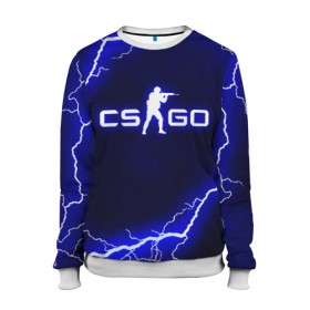 Женский свитшот 3D с принтом CS GO LIGHTNING STYLE в Тюмени, 100% полиэстер с мягким внутренним слоем | круглый вырез горловины, мягкая резинка на манжетах и поясе, свободная посадка по фигуре | Тематика изображения на принте: astralis | awp | counter strike | cs go | cs go global offensive | faze clan | hyper beast | team liquid | thunder | астралис | молнии | тим ликвид | фейз клан | хайпер бист | шторм