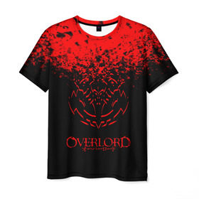 Мужская футболка 3D с принтом Overlord. в Тюмени, 100% полиэфир | прямой крой, круглый вырез горловины, длина до линии бедер | Тематика изображения на принте: overlord | аниме | гранж | лого | логотип | оверлорд | сериал | текстура