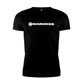 Мужская футболка премиум с принтом RAMMSTEIN (НА СПИНЕ) в Тюмени, 92% хлопок, 8% лайкра | приталенный силуэт, круглый вырез ворота, длина до линии бедра, короткий рукав | rammstein | рамштайн