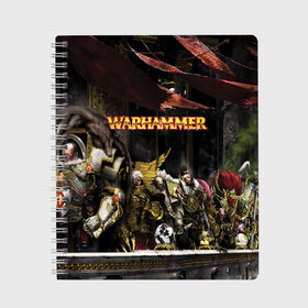 Тетрадь с принтом WARHAMMER 40K в Тюмени, 100% бумага | 48 листов, плотность листов — 60 г/м2, плотность картонной обложки — 250 г/м2. Листы скреплены сбоку удобной пружинной спиралью. Уголки страниц и обложки скругленные. Цвет линий — светло-серый
 | abaddon | armada | battlefleet gothic | black legion | warhammer 40k | абаддон | чёрный легион