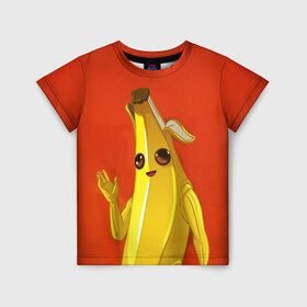 Детская футболка 3D с принтом Banana в Тюмени, 100% гипоаллергенный полиэфир | прямой крой, круглый вырез горловины, длина до линии бедер, чуть спущенное плечо, ткань немного тянется | Тематика изображения на принте: epic | fortnite | банан | фортнайт | эпик