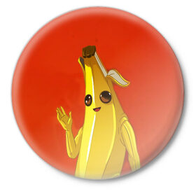 Значок с принтом Banana в Тюмени,  металл | круглая форма, металлическая застежка в виде булавки | epic | fortnite | банан | фортнайт | эпик