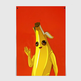 Постер с принтом Banana в Тюмени, 100% бумага
 | бумага, плотность 150 мг. Матовая, но за счет высокого коэффициента гладкости имеет небольшой блеск и дает на свету блики, но в отличии от глянцевой бумаги не покрыта лаком | epic | fortnite | банан | фортнайт | эпик