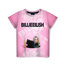 Детская футболка 3D с принтом Billie Eilish в Тюмени, 100% гипоаллергенный полиэфир | прямой крой, круглый вырез горловины, длина до линии бедер, чуть спущенное плечо, ткань немного тянется | ayelish | bad guy | bellyache | bilie eilish | bilie elish | billie | billie eilish | eilish | electronic | elish | music | билли айлиш | эйлиш | элиш