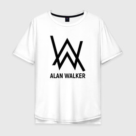 Мужская футболка хлопок Oversize с принтом ALAN WALKER в Тюмени, 100% хлопок | свободный крой, круглый ворот, “спинка” длиннее передней части | Тематика изображения на принте: 