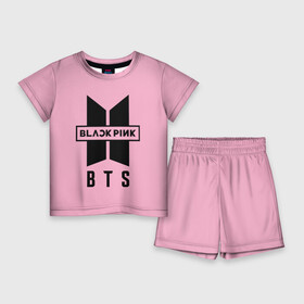 Детский костюм с шортами 3D с принтом BTS and BLACKPINK в Тюмени,  |  | bangtan boys | black | blackpink | bt21 | bts | k pop | pink | rose | блек пинк | блекпинк | блэк пинк | блэкпинк | бтс