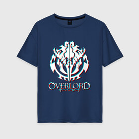 Женская футболка хлопок Oversize с принтом Overlord Glitch в Тюмени, 100% хлопок | свободный крой, круглый ворот, спущенный рукав, длина до линии бедер
 | overlord | аниме | лого | логотип | оверлорд | сериал