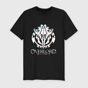 Мужская футболка премиум с принтом Overlord: Glitch. в Тюмени, 92% хлопок, 8% лайкра | приталенный силуэт, круглый вырез ворота, длина до линии бедра, короткий рукав | overlord | аниме | лого | логотип | оверлорд | сериал