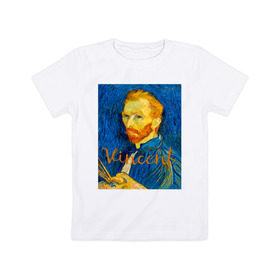 Детская футболка хлопок с принтом Ван гог в Тюмени, 100% хлопок | круглый вырез горловины, полуприлегающий силуэт, длина до линии бедер | van gogh | искусство | картины