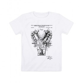 Детская футболка хлопок с принтом Motor в Тюмени, 100% хлопок | круглый вырез горловины, полуприлегающий силуэт, длина до линии бедер | ford | patent | авто | автомобиль | водитель | идея | история | мотор | патент | разработка | техника | трансмиссия | форд | чертеж | чертежи