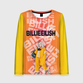 Женский лонгслив 3D с принтом Billie Eilish в Тюмени, 100% полиэстер | длинные рукава, круглый вырез горловины, полуприлегающий силуэт | avatgarde | ayelish | bad guy | bellyache | bilie eilish | bilie elish | billie | billie eilish | eilish | electronic | elish | music | pop | trap | билли айлиш | эйлиш | элиш