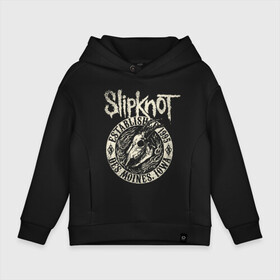 Детское худи Oversize хлопок с принтом Slipknot в Тюмени, френч-терри — 70% хлопок, 30% полиэстер. Мягкий теплый начес внутри —100% хлопок | боковые карманы, эластичные манжеты и нижняя кромка, капюшон на магнитной кнопке | slipknot | we are not your kind | альтернативный метал | грув метал | метал | музыка | ню метал | слипнот