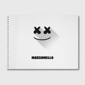 Альбом для рисования с принтом РЮКЗАК MARSHMELLO в Тюмени, 100% бумага
 | матовая бумага, плотность 200 мг. | Тематика изображения на принте: marshmello | диджей | клуб | клубная музыка | маршмеллоу | маршмело | маршмэлло | маршмэллоу | маршмэло | музыка | электронная