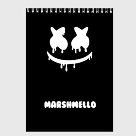 Скетчбук с принтом РЮКЗАК MARSHMELLO в Тюмени, 100% бумага
 | 48 листов, плотность листов — 100 г/м2, плотность картонной обложки — 250 г/м2. Листы скреплены сверху удобной пружинной спиралью | marshmello | диджей | клуб | клубная музыка | маршмеллоу | маршмело | маршмэлло | маршмэллоу | маршмэло | музыка | электронная