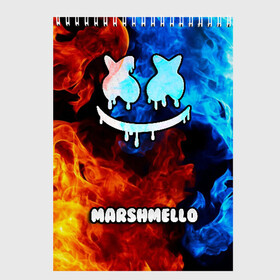 Скетчбук с принтом РЮКЗАК MARSHMELLO в Тюмени, 100% бумага
 | 48 листов, плотность листов — 100 г/м2, плотность картонной обложки — 250 г/м2. Листы скреплены сверху удобной пружинной спиралью | marshmello | диджей | клуб | клубная музыка | маршмеллоу | маршмело | маршмэлло | маршмэллоу | маршмэло | музыка | электронная