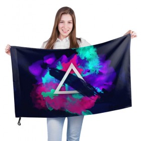 Флаг 3D с принтом COLOR TRIANGLE в Тюмени, 100% полиэстер | плотность ткани — 95 г/м2, размер — 67 х 109 см. Принт наносится с одной стороны | bright | colorful | cool | disco | music | music lover | retro | speaker | tape recorder | technique | vintage | винтаж | динамик | диско | магнитофон | меломан | музыка | неон | разноцветный | ретро | техника