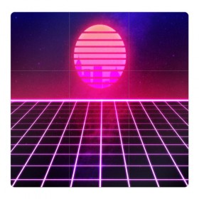 Магнитный плакат 3Х3 с принтом DISCO SUNRISE в Тюмени, Полимерный материал с магнитным слоем | 9 деталей размером 9*9 см | bright | colorful | cool | disco | music | music lover | retro | speaker | tape recorder | technique | vintage | винтаж | динамик | диско | магнитофон | меломан | музыка | неон | разноцветный | ретро | техника