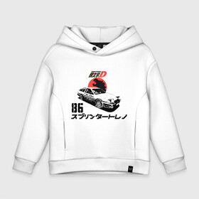 Детское худи Oversize хлопок с принтом Initial D Хачироку в Тюмени, френч-терри — 70% хлопок, 30% полиэстер. Мягкий теплый начес внутри —100% хлопок | боковые карманы, эластичные манжеты и нижняя кромка, капюшон на магнитной кнопке | drift | hachiroku | initial d | touge | тогэ | хачироку