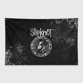 Флаг-баннер с принтом Slipknot в Тюмени, 100% полиэстер | размер 67 х 109 см, плотность ткани — 95 г/м2; по краям флага есть четыре люверса для крепления | slipknot | we are not your kind | альтернативный метал | грув метал | метал | музыка | ню метал | слипнот