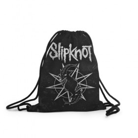 Рюкзак-мешок 3D с принтом Slipknot в Тюмени, 100% полиэстер | плотность ткани — 200 г/м2, размер — 35 х 45 см; лямки — толстые шнурки, застежка на шнуровке, без карманов и подкладки | Тематика изображения на принте: slipknot | we are not your kind | альтернативный метал | грув метал | метал | музыка | ню метал | слипнот