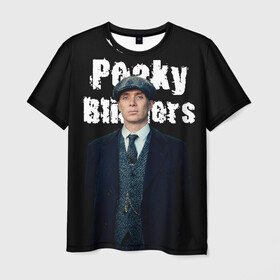 Мужская футболка 3D с принтом Peaky Blinders в Тюмени, 100% полиэфир | прямой крой, круглый вырез горловины, длина до линии бедер | peaky blinders | острые козырьки | сериал