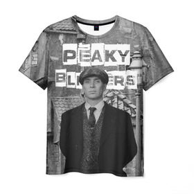 Мужская футболка 3D с принтом Peaky Blinders в Тюмени, 100% полиэфир | прямой крой, круглый вырез горловины, длина до линии бедер | peaky blinders | острые козырьки | сериал