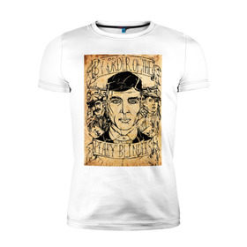 Мужская футболка премиум с принтом Peaky Blinders в Тюмени, 92% хлопок, 8% лайкра | приталенный силуэт, круглый вырез ворота, длина до линии бедра, короткий рукав | peaky blinders | острые козырьки | сериал