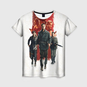 Женская футболка 3D с принтом Inglourious Basterds в Тюмени, 100% полиэфир ( синтетическое хлопкоподобное полотно) | прямой крой, круглый вырез горловины, длина до линии бедер | basterds | inglourious | quentin | tarantino | бесславные | брэд | питт
