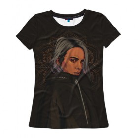 Женская футболка 3D с принтом Billie в Тюмени, 100% полиэфир ( синтетическое хлопкоподобное полотно) | прямой крой, круглый вырез горловины, длина до линии бедер | bad guy | billie eilish | билли айлиш | эйлиш
