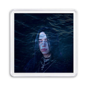 Магнит 55*55 с принтом Billie Eilish Ocean Eyes в Тюмени, Пластик | Размер: 65*65 мм; Размер печати: 55*55 мм | bad guy | billie eilish | билли айлиш | эйлиш