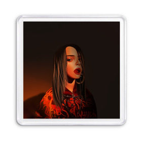 Магнит 55*55 с принтом Billie Eilish в Тюмени, Пластик | Размер: 65*65 мм; Размер печати: 55*55 мм | bad guy | billie eilish | билли айлиш | эйлиш