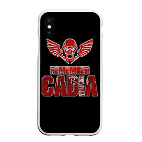 Чехол для iPhone XS Max матовый с принтом Remember Cadia - Imperial Guar в Тюмени, Силикон | Область печати: задняя сторона чехла, без боковых панелей | Тематика изображения на принте: 40000 | 40k | chaos | dawn of war | fantasy | imperium | marines | orks | soulstorm | space | вархаммер | ваха | дов | ересь хоруса | император | империум | орки | примархи | хаос