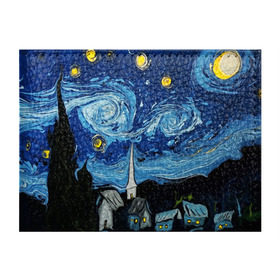 Обложка для студенческого билета с принтом ЗВЁЗДНАЯ НОЧЬ ВАНГОГ в Тюмени, натуральная кожа | Размер: 11*8 см; Печать на всей внешней стороне | art | impressionism | night | painting | planets | sky | stars | style | van gogh | waves | ван гог | вихрь | волны | живопись | звезды | импрессионизм | искусство | краски | небо | ночь | рисунок | стиль