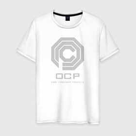 Мужская футболка хлопок с принтом OCP в Тюмени, 100% хлопок | прямой крой, круглый вырез горловины, длина до линии бедер, слегка спущенное плечо. | omni consumer products | алекс мёрфи | робокоп. детройт