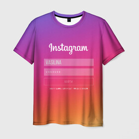 Мужская футболка 3D с принтом Instagram в Тюмени, 100% полиэфир | прямой крой, круглый вырез горловины, длина до линии бедер | заказать имя | имена | именные футболки | имя | конструктор имён | меня зовут | редактировать имя | футболки с именами | футболки с текстом