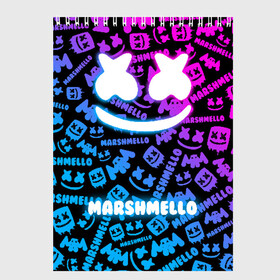 Скетчбук с принтом MARSHMELLO РЮКЗАК в Тюмени, 100% бумага
 | 48 листов, плотность листов — 100 г/м2, плотность картонной обложки — 250 г/м2. Листы скреплены сверху удобной пружинной спиралью | marshmello | диджей | клуб | клубная музыка | маршмеллоу | маршмело | маршмэлло | маршмэллоу | маршмэло. | музыка | электронная