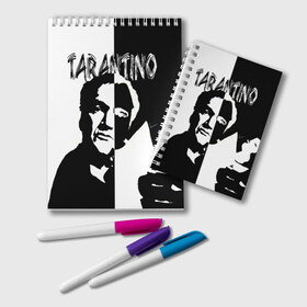 Блокнот с принтом Tarantino в Тюмени, 100% бумага | 48 листов, плотность листов — 60 г/м2, плотность картонной обложки — 250 г/м2. Листы скреплены удобной пружинной спиралью. Цвет линий — светло-серый
 | Тематика изображения на принте: quentin tarantino | квентин тарантино