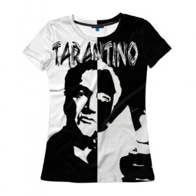 Женская футболка 3D с принтом Tarantino в Тюмени, 100% полиэфир ( синтетическое хлопкоподобное полотно) | прямой крой, круглый вырез горловины, длина до линии бедер | quentin tarantino | квентин тарантино
