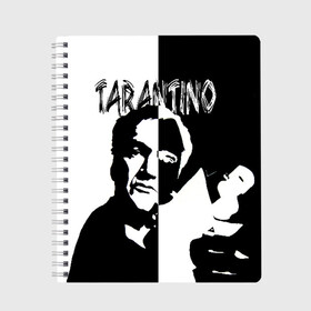 Тетрадь с принтом Tarantino в Тюмени, 100% бумага | 48 листов, плотность листов — 60 г/м2, плотность картонной обложки — 250 г/м2. Листы скреплены сбоку удобной пружинной спиралью. Уголки страниц и обложки скругленные. Цвет линий — светло-серый
 | quentin tarantino | квентин тарантино