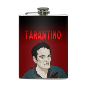 Фляга с принтом Tarantino в Тюмени, металлический корпус | емкость 0,22 л, размер 125 х 94 мм. Виниловая наклейка запечатывается полностью | Тематика изображения на принте: quentin tarantino | квентин тарантино