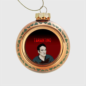 Стеклянный ёлочный шар с принтом Tarantino в Тюмени, Стекло | Диаметр: 80 мм | quentin tarantino | квентин тарантино
