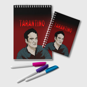 Блокнот с принтом Tarantino в Тюмени, 100% бумага | 48 листов, плотность листов — 60 г/м2, плотность картонной обложки — 250 г/м2. Листы скреплены удобной пружинной спиралью. Цвет линий — светло-серый
 | quentin tarantino | квентин тарантино