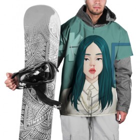 Накидка на куртку 3D с принтом Billie Eilish в Тюмени, 100% полиэстер |  | Тематика изображения на принте: bad guy | billie eilish | билли айлиш | эйлиш