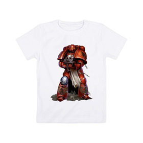 Детская футболка хлопок с принтом Warhammer 40 000 Blood Raven в Тюмени, 100% хлопок | круглый вырез горловины, полуприлегающий силуэт, длина до линии бедер | Тематика изображения на принте: warhammer | вархаммер