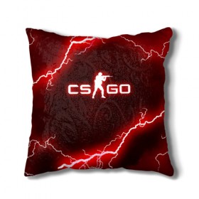 Подушка 3D с принтом CS GO LIGHTNING STYLE в Тюмени, наволочка – 100% полиэстер, наполнитель – холлофайбер (легкий наполнитель, не вызывает аллергию). | состоит из подушки и наволочки. Наволочка на молнии, легко снимается для стирки | 