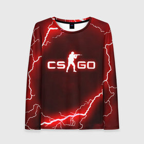 Женский лонгслив 3D с принтом CS GO LIGHTNING STYLE в Тюмени, 100% полиэстер | длинные рукава, круглый вырез горловины, полуприлегающий силуэт | Тематика изображения на принте: 