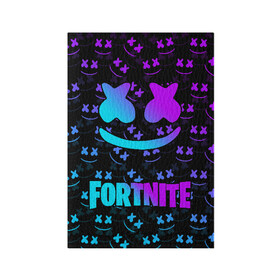 Обложка для паспорта матовая кожа с принтом FORTNITE x MARSHMELLO NEON  в Тюмени, натуральная матовая кожа | размер 19,3 х 13,7 см; прозрачные пластиковые крепления | 2019 | armor | armour | cybersport | esport | fortnite | game | llama | logo | броня | игра | киберспорт | лама | фиолетовый | фирменные цвета | фортнайт