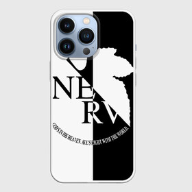 Чехол для iPhone 13 Pro с принтом Nerv black and white в Тюмени,  |  | angel | eva | evangelion | neon genesis evangelion | nerv | аска лэнгли сорью | ева | евангелион | мисато кацураги | рей аянами | синдзи